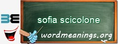 WordMeaning blackboard for sofia scicolone